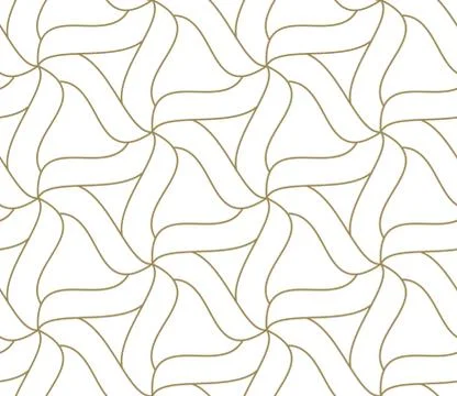 Seamless pattern with abstract geometric line texture, gold on white background Illustrazione stock