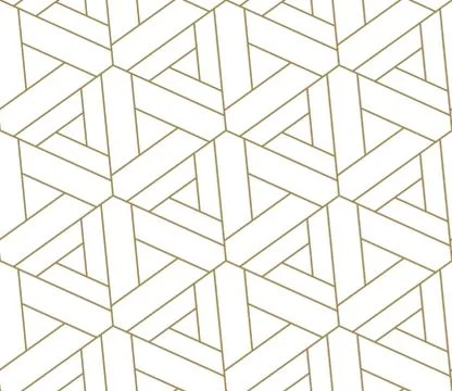 Seamless pattern with abstract geometric line texture, gold on white background Illustrazione stock