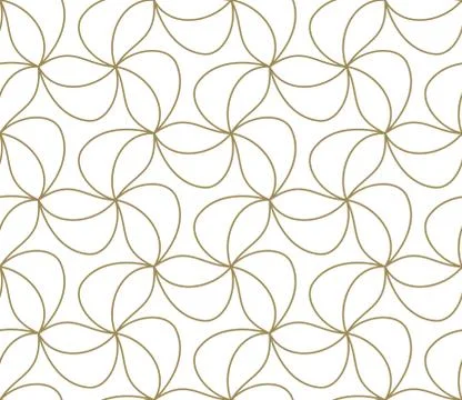 Seamless pattern with abstract geometric line texture, gold on white background Illustrazione stock