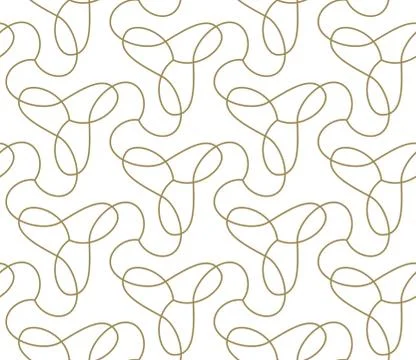Seamless pattern with abstract geometric line texture, gold on white background Stock Illustration
