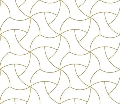 Seamless pattern with abstract geometric line texture, gold on white background Illustrazione stock