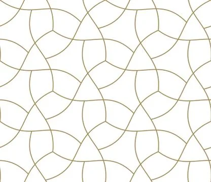 Seamless pattern with abstract geometric line texture, gold on white background Stock-Illustration