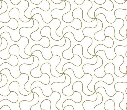 Seamless pattern with abstract geometric line texture, gold on white background Illustrazione stock
