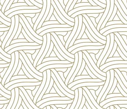 Seamless pattern with abstract geometric line texture, gold on white background 스톡 일러스트