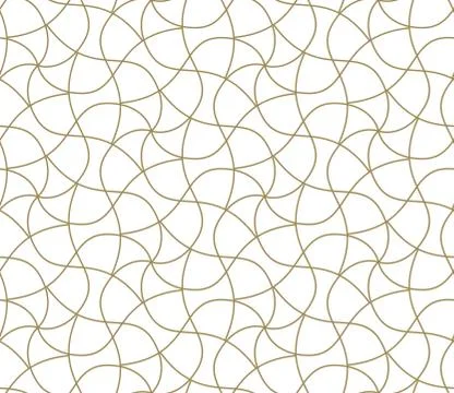 Seamless pattern with abstract geometric line texture, gold on white background Illustrazione stock