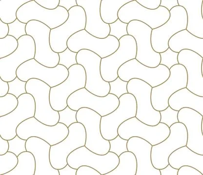 Seamless pattern with abstract geometric line texture, gold on white background Stock-Illustration