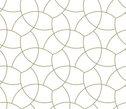 Seamless pattern with abstract geometric line texture, gold on white background Stock Illustration