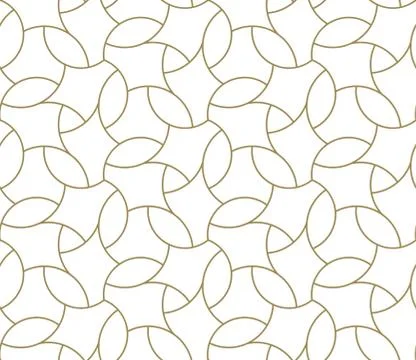 Seamless pattern with abstract geometric line texture, gold on white background Stock Illustration