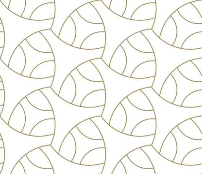 Seamless pattern with abstract geometric line texture, gold on white background Stock Illustration