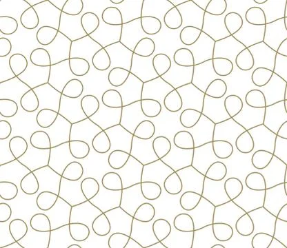 Seamless pattern with abstract geometric line texture, gold on white background Stock Illustration