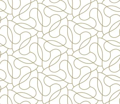 Seamless pattern with abstract geometric line texture, gold on white background Illustrazione stock