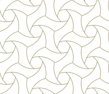Seamless pattern with abstract geometric line texture, gold on white background Stock Illustration