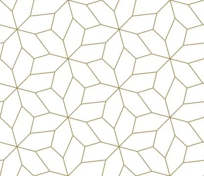 Seamless pattern with abstract geometric line texture, gold on white background Illustrazione stock