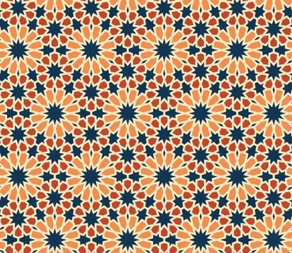 Seamless Pattern Abstract Geometric Ornament In Vintage Eastern Style Illustrazione stock