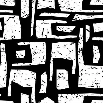 Seamless pattern with abstract geometric shapes Stock Illustration