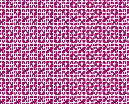 Seamless Pattern with Abstract Geometric Shapes in Bold Magenta on White Ba.. Stock Illustration