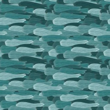 Seamless pattern in abstract geometric style with paint texture in turquoise Stock Illustration