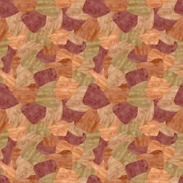 Seamless pattern in abstract geometric style with paint texture in autumn col Stock Illustration
