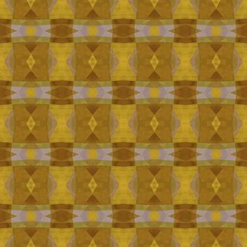 Seamless pattern in abstract geometric style with paint texture in brown colo Stock Illustration