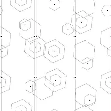 Seamless pattern with abstract geometrical shapes on white background Stock Illustration