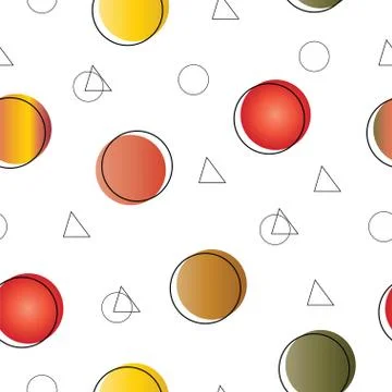 Seamless pattern with abstract geometrical shapes in multiple colors 库存插图