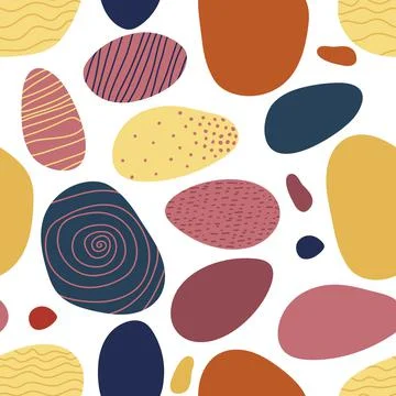Seamless pattern with Abstract geometrical shapes. Various shapes similar to sea Illustrazione stock