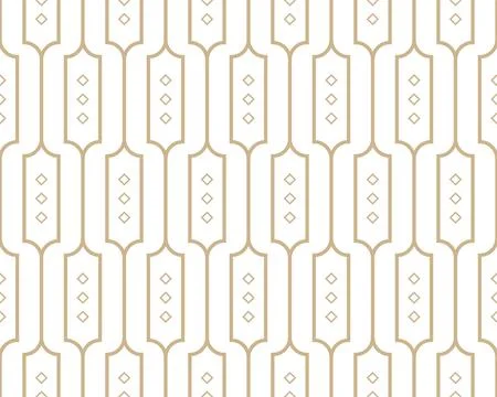 Seamless pattern with abstract gold geometric shapes Stock Illustration