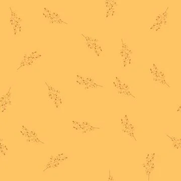 Seamless pattern abstract gold leaves cartoon vector Stock Illustration