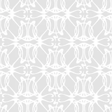 Seamless pattern with abstract gray Art Nouveau floral style Stock Illustration