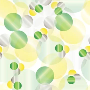 Seamless pattern with abstract green and yellow circles vector Stock Illustration