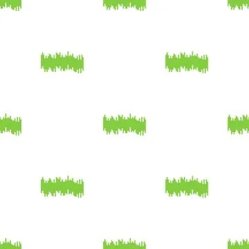 Seamless pattern with abstract green grass or music wave on white background. Stock Illustration