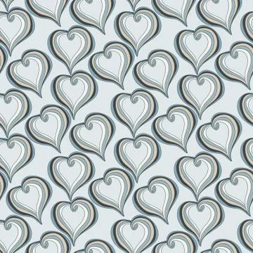 Seamless pattern with  Abstract  grey Hearts Stock Illustration