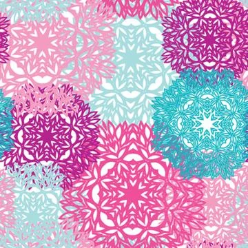 Seamless pattern with abstract hand drawn flowers Stock-Illustration