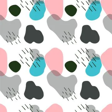 Seamless Pattern Abstract Hand Drawn Doodles Stock Illustration