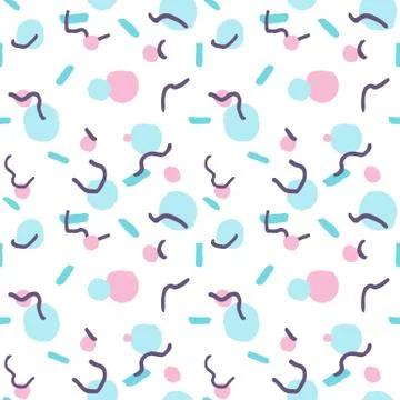 Seamless Pattern Abstract Hand Drawn Doodles Stock Illustration