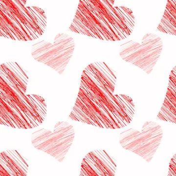 Seamless pattern with abstract hearts Stockillustratie