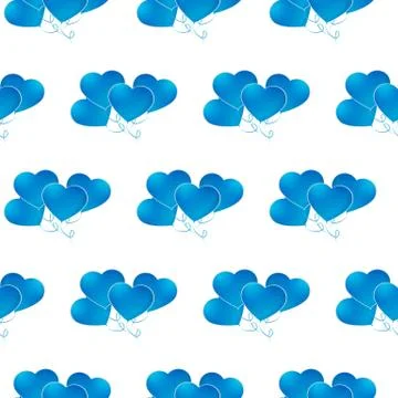 Seamless pattern with abstract hearts Stock Illustration