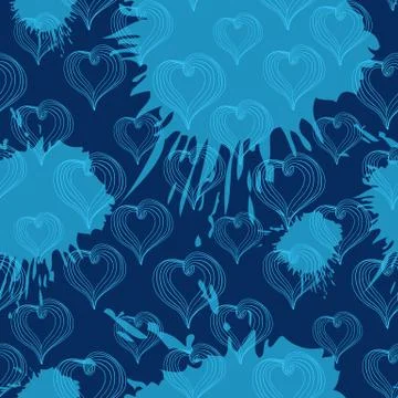 Seamless pattern with  Abstract Hearts Stock Illustration