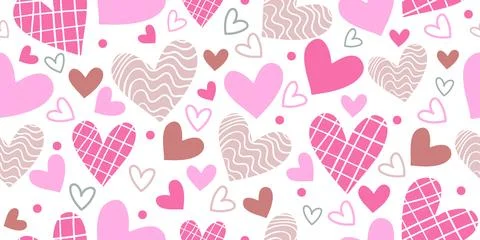 Seamless pattern with abstract hearts Illustrazione stock
