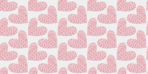 Seamless pattern with abstract hearts trendy background Stock Illustration