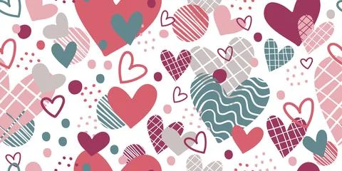 Seamless pattern with abstract hearts vector Illustrazione stock