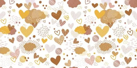 Seamless pattern with abstract hearts vector illustration Stock Illustration