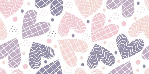 Seamless pattern with abstract hearts vector backdrop Illustrazione stock
