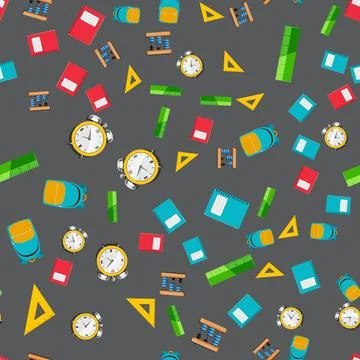 Seamless pattern. Abstract  Illustration Back to School Poster Background. イラスト素材