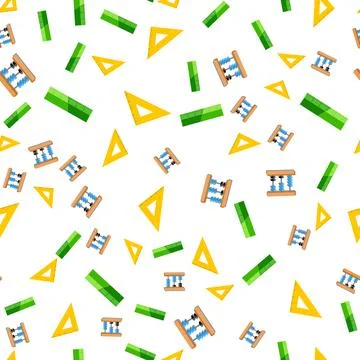 Seamless pattern. Abstract Illustration Back to School Poster Background. イラスト素材