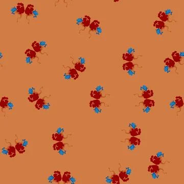 Seamless pattern Abstract inkblot design showing symmetrical shapes and color Stock Illustration