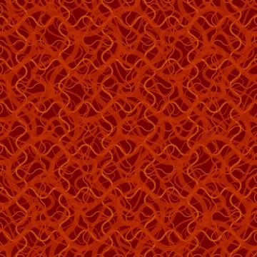 Seamless pattern with abstract irregular wavy red grid on black background Stock Illustration