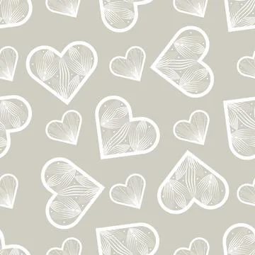 Seamless pattern. abstract lace hearts. Love print Stock Illustration