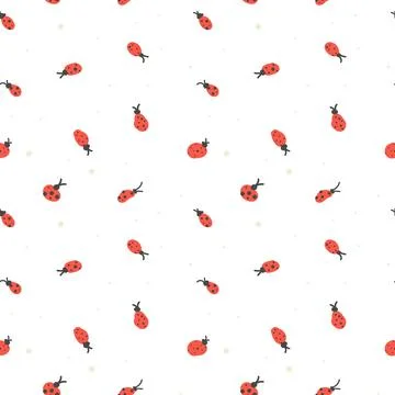 Seamless pattern with abstract ladybirds. イラスト素材