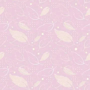 Seamless pattern with abstract leaves Stock Illustration